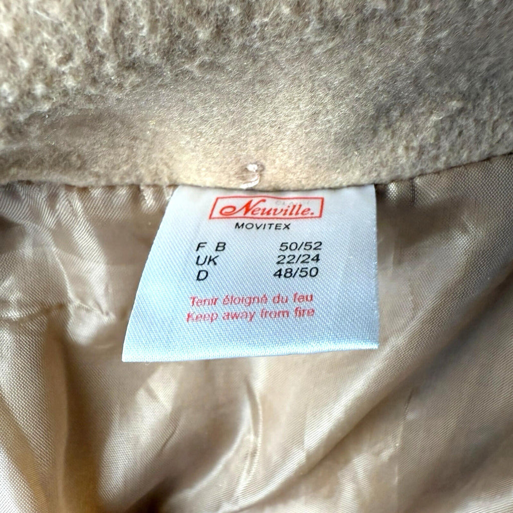 Neuville Wool Effect Jacket Women’s UK Size 22 Mid Length Collared Tan