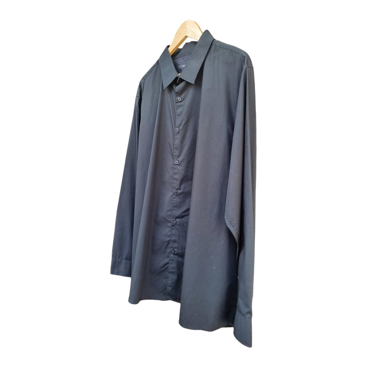 George Shirt Black Long Sleeve Men's UK Size 2XL XXL 49" Chest