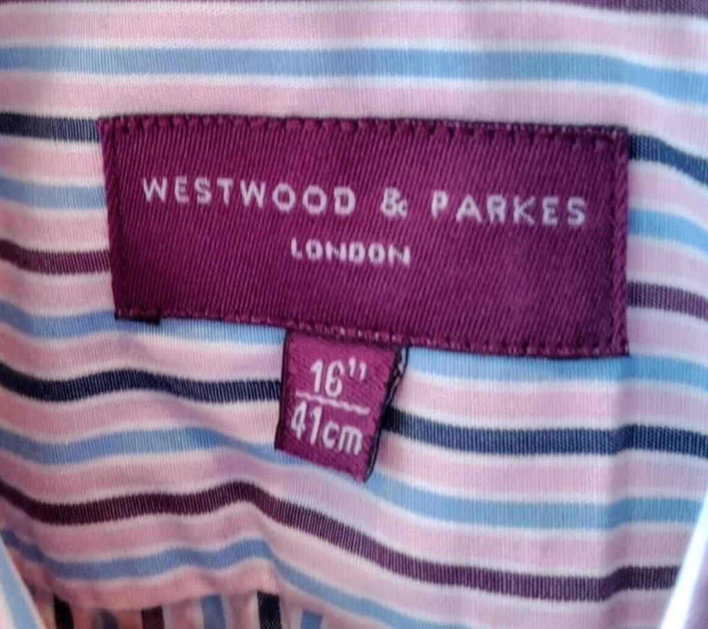 Westwood & Parkes Stripe Shirt Long Sleeve Men's UK Size XL 44" Chest