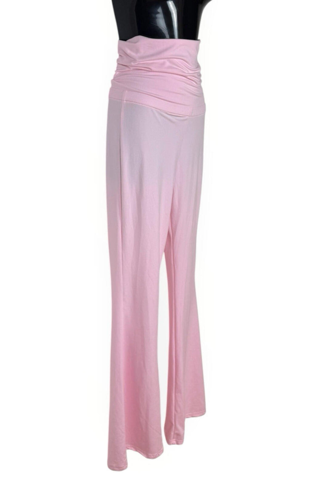 Pink Co Ord Set Women's UK Size XS High Waist Flared Trouser & Crop Top Set