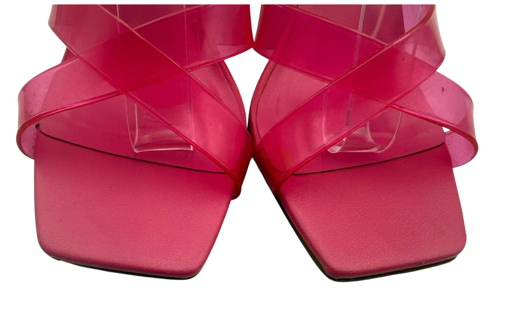 Primark Pink Primark Jelly Strap Block Heel Shoes Women's UK Size 3 Square Open Toe Pink