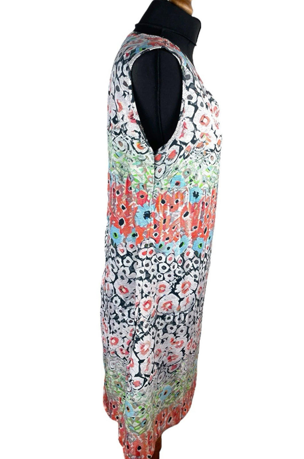 Multicolour Satin Smock Dress Knee Length Women’s UK Size L (12-14)