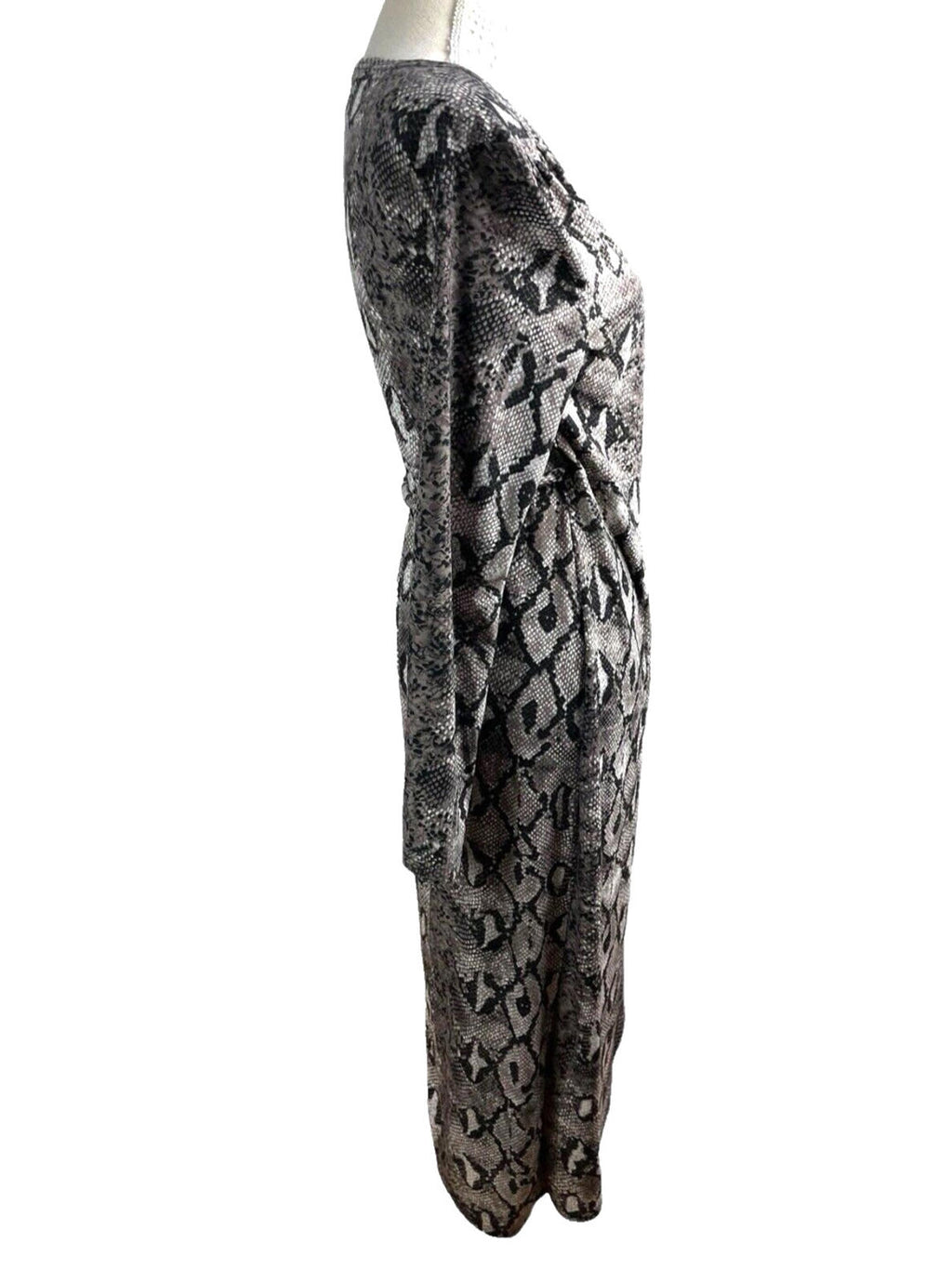 Blue Vanilla Snake Skin Wrap Dress Belted Midi Women’s UK Size 12