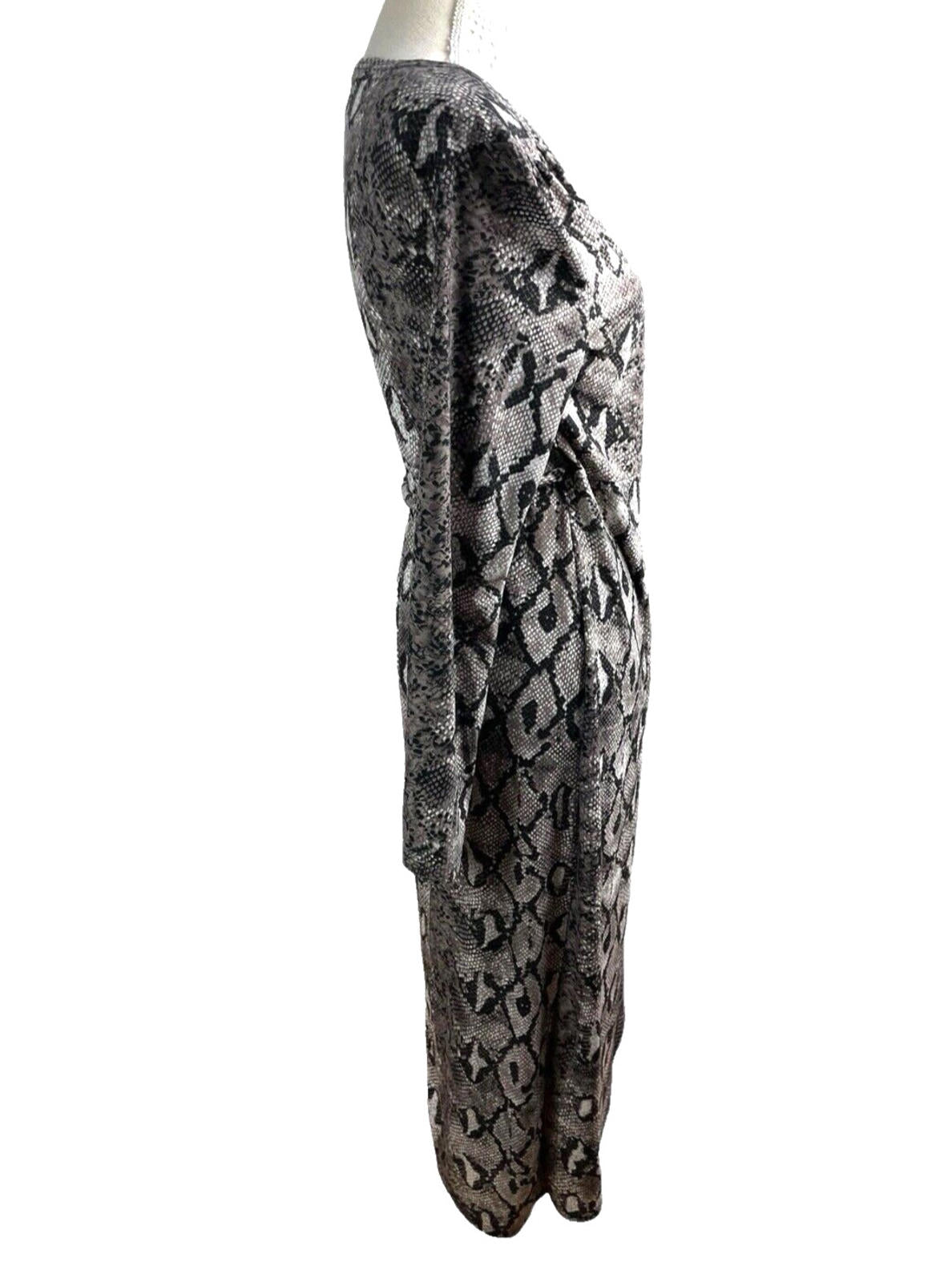 Blue Vanilla Snake Skin Wrap Dress Belted Midi Women’s UK Size 12
