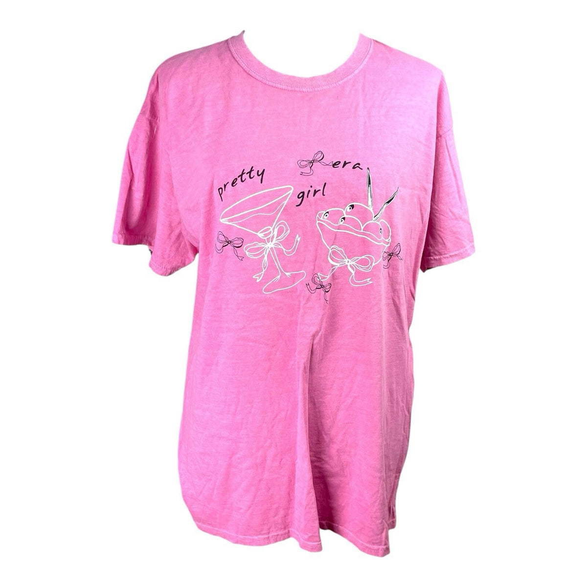 Pink Printed T-Shirt Pretty Girl Era Women's UK Size XL (14-16)