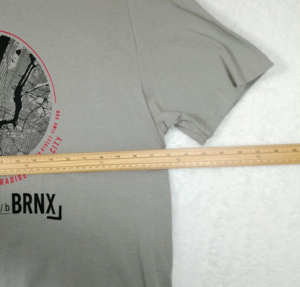 Matalan Gray NYC Underground BRNX Print T-Shirt Men's UK Size 2XL Grey 100% Cotton Crew Neck
