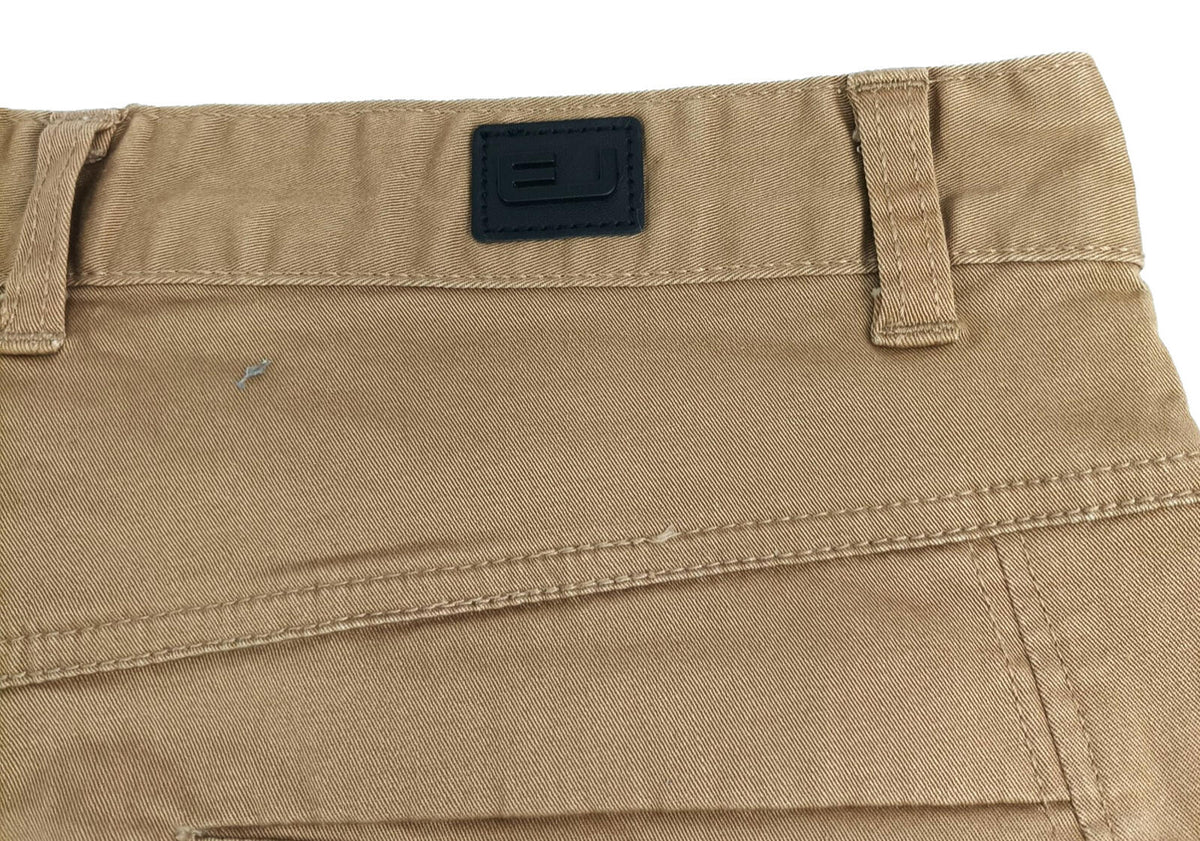 EJ Denim Chino Shorts Men's UK Size W34 Brown Tan Cotton Button Front