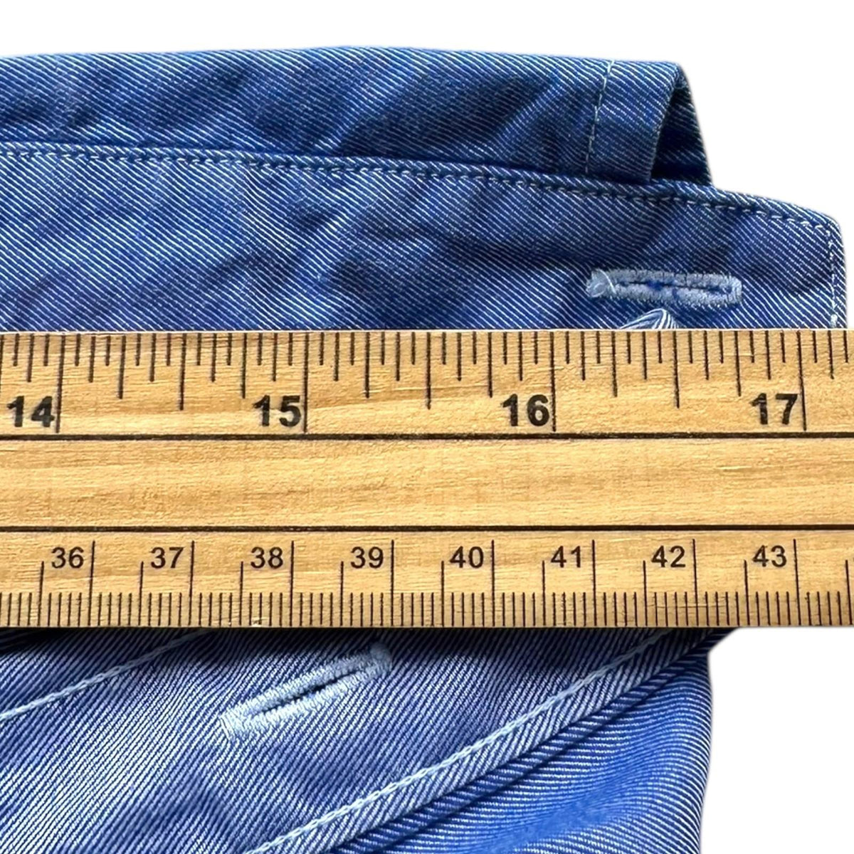 Nautica Shirt Men's UK Size L Blue Solid Long Sleeve Pockets Embroidered Logo
