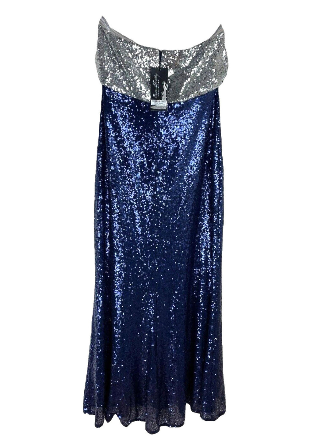 Ever-Pretty Navy Dress Women's UK Size 18 Blue Sequin Strapless Occasion Sparkle