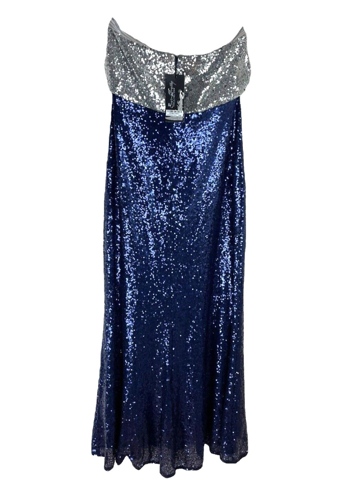 Ever-Pretty Navy Dress Women's UK Size 18 Blue Sequin Strapless Occasion Sparkle