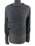 Vero Moda Black Textured Crop Top Long Sleeve Women's UK Size M