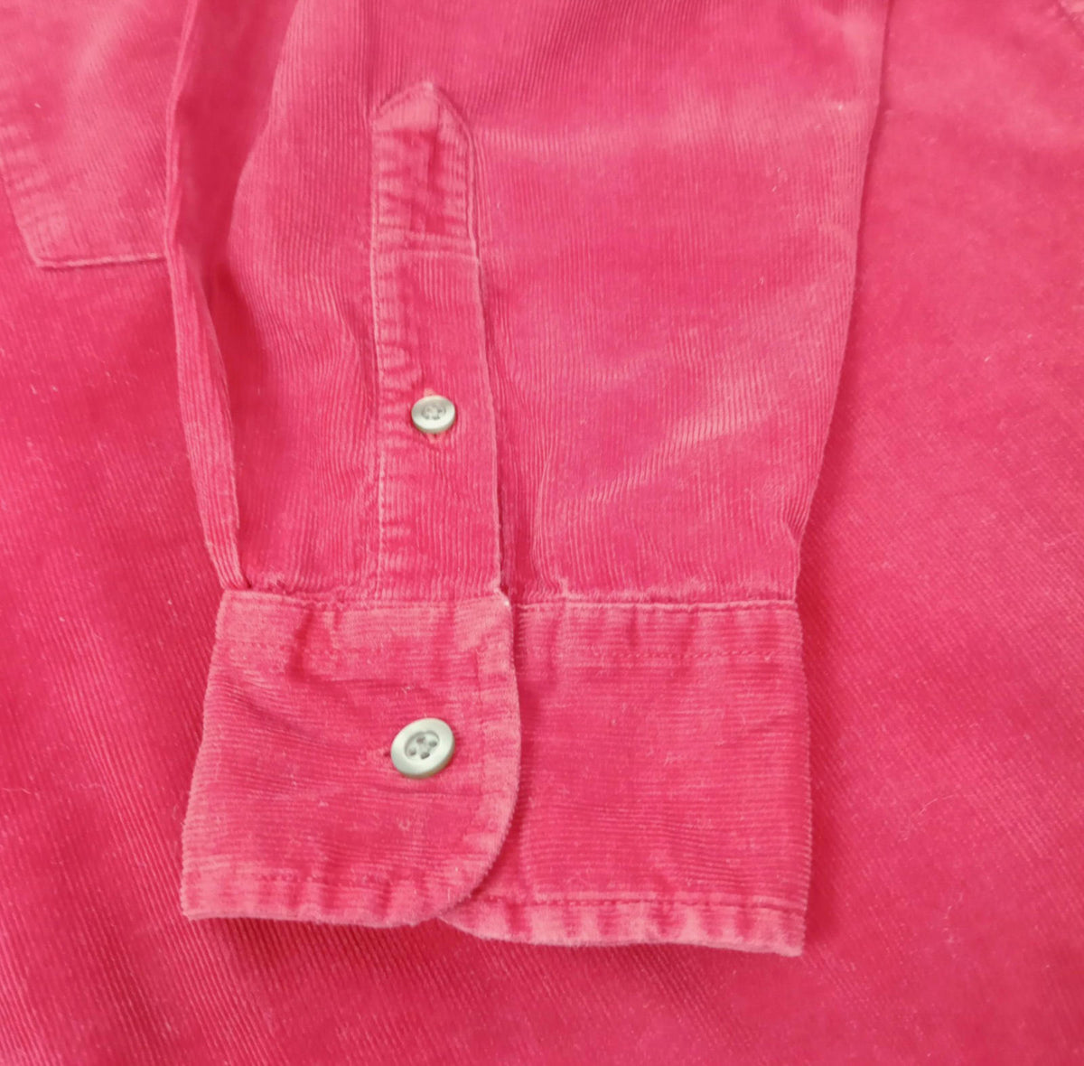 Charter Club Corduroy Shirt Men's UK Size L Red Pocket 100% Cotton Easy Care