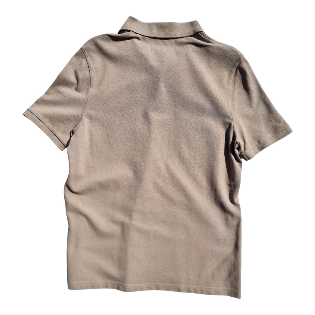 Marks & Spencer Tan M&S Polo Shirt Men's UK Size L Beige Sand Short Sleeve 100% Cotton 41-43" Chest