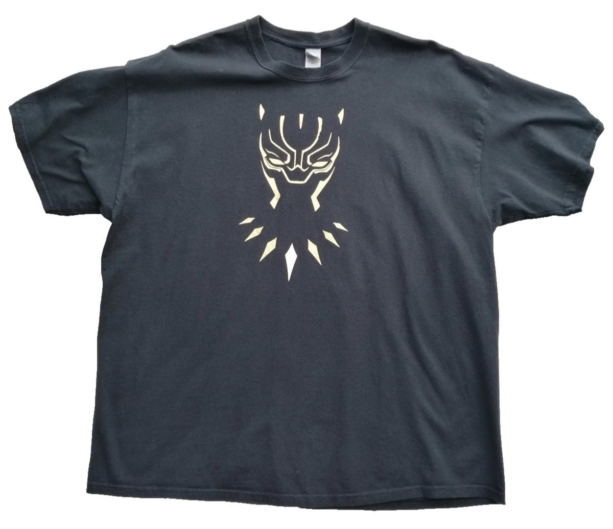 Gildan Black Gold Superhero Graphic Print T-Shirt Men's Size 2XL Crew Neck 100% Cotton
