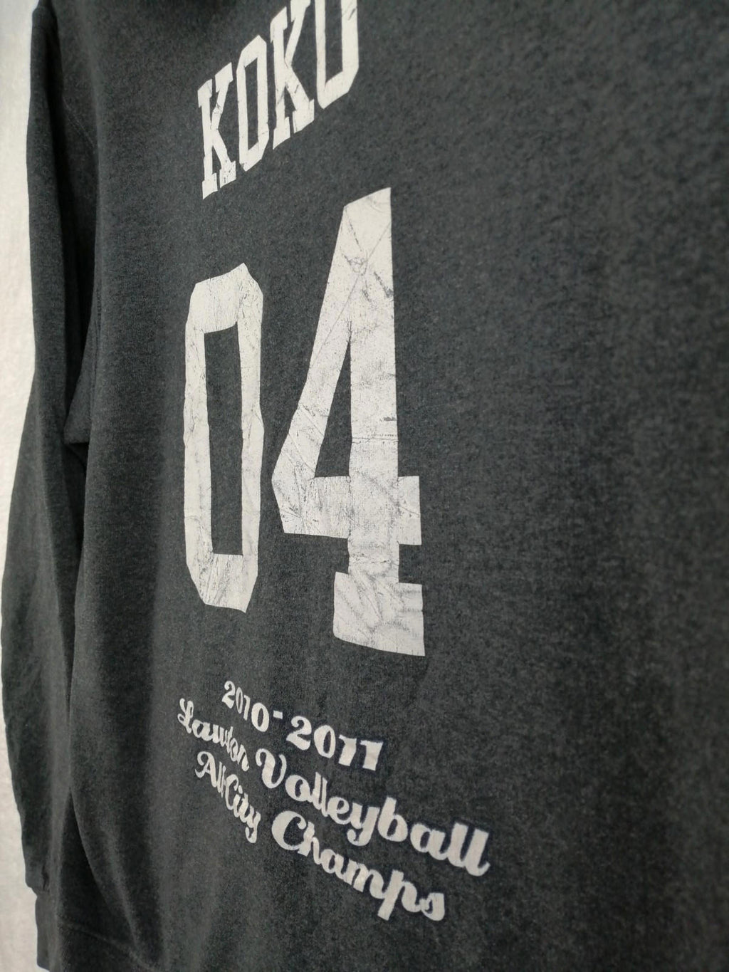 Lawton Volleyball Hoodie Men's Size M Slate Grey Jersey Hooded Pockets Sports