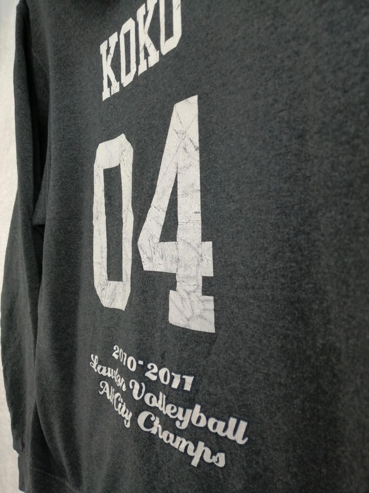 Lawton Volleyball Hoodie Men's Size M Slate Grey Jersey Hooded Pockets Sports