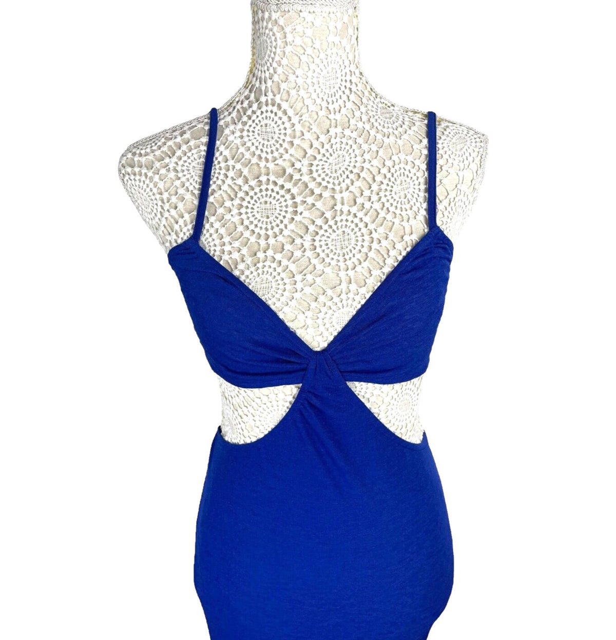 Cutaway Maxi Dress Blue Cut Out Design Summer Women's UK Size 8