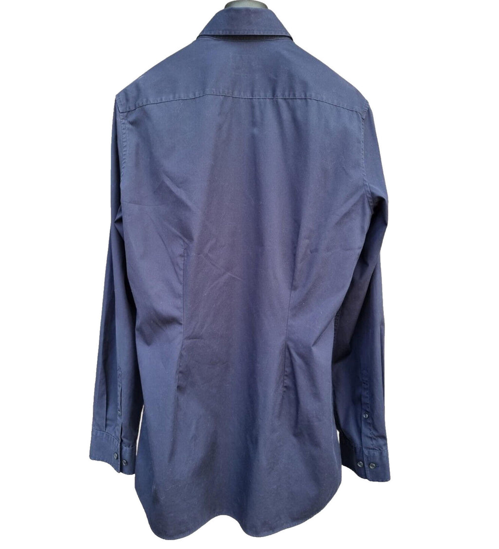 Next Shirt Slim Fit Long Sleeve Blue 100% Cotton Men's 16" Collar 38"- 40" Chest