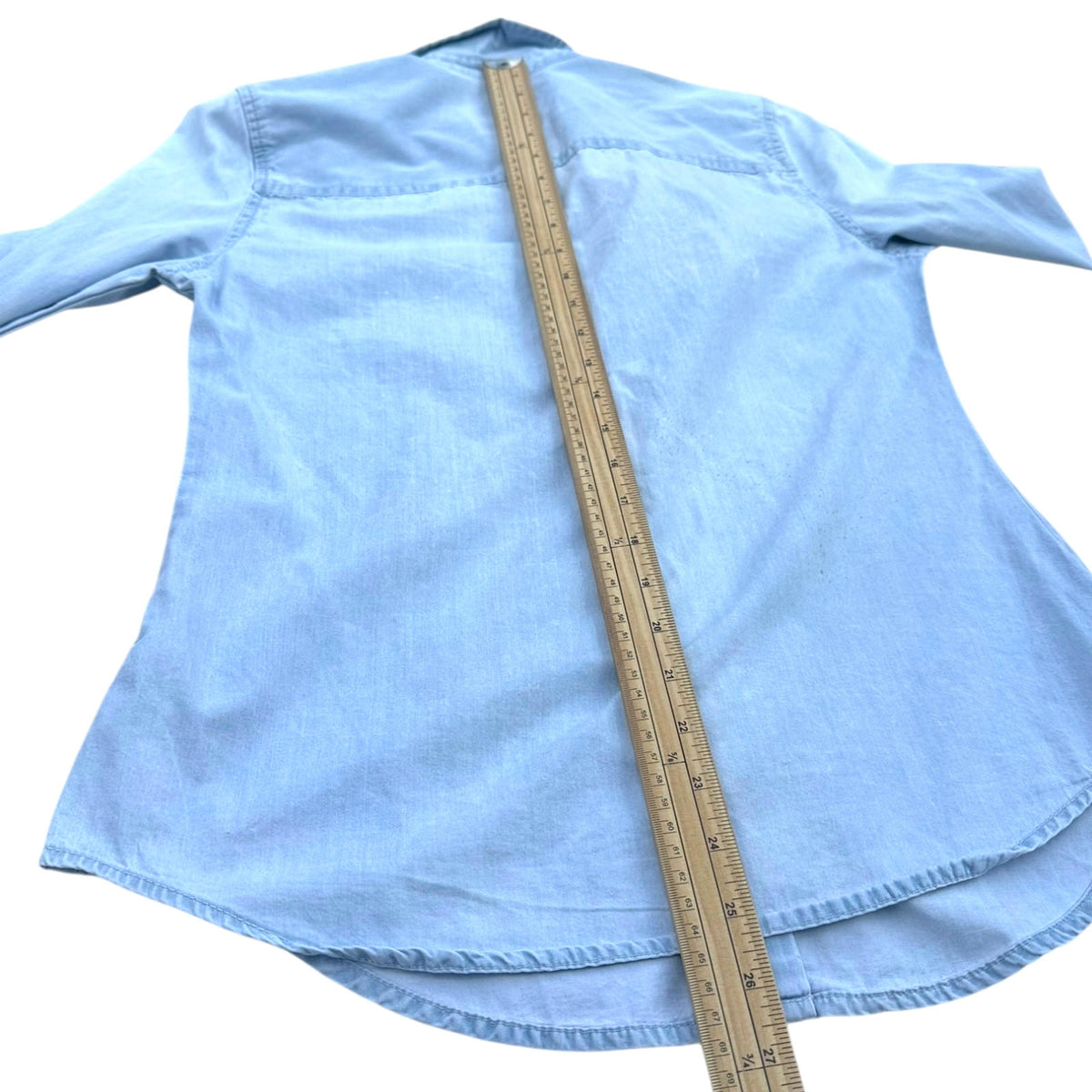 Denim Co Shirt Women's UK Size 8 Blue Long Sleeve Pocket Summer Button Front