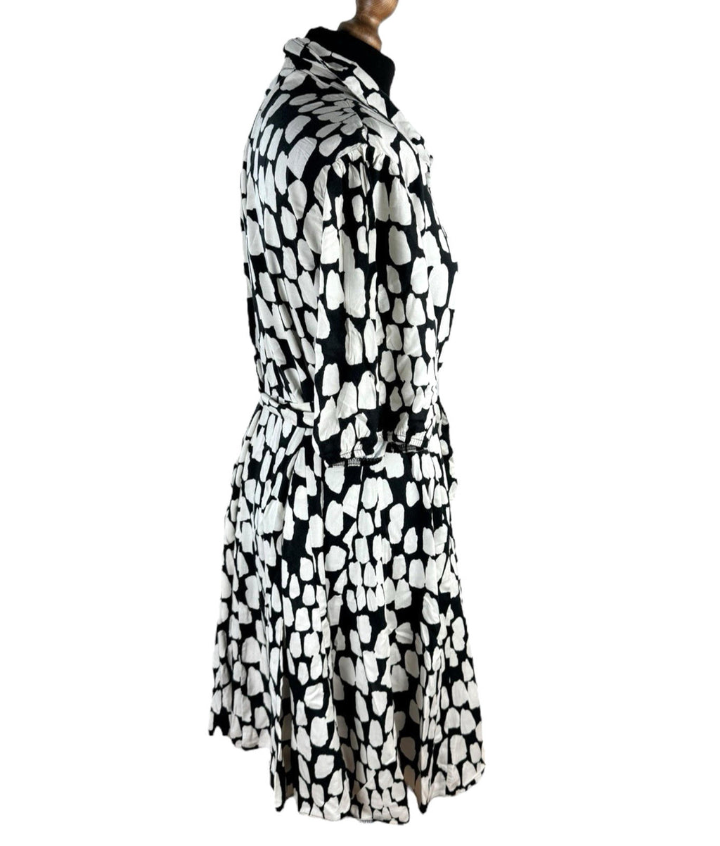 New Look Abstract Print Mini Shirt Dress Women's UK Size 18 Belted Knee Length