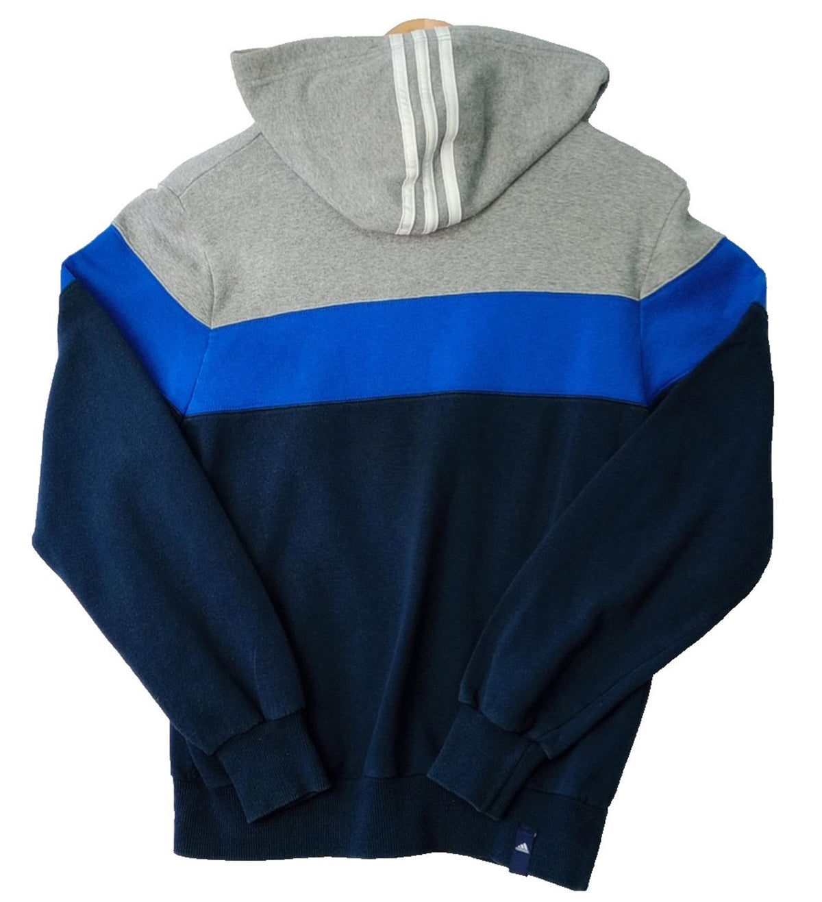 Adidas Track Suit Top Boy's UK Size L Blue Grey Long Sleeve Full Zip Pockets