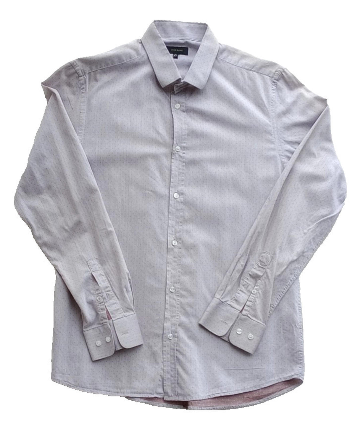 River Island Shirt Beige Long Sleeve 100% Cotton Men's UK Size M Geometric