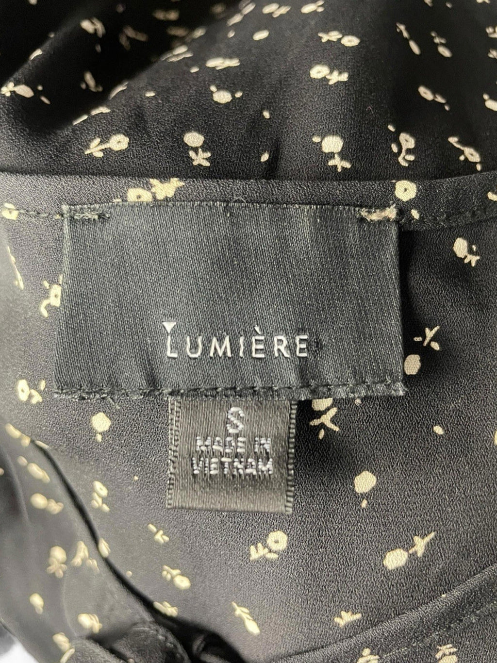 Lumiere Black Floral Blouse Long Sleeve Women's UK Size S