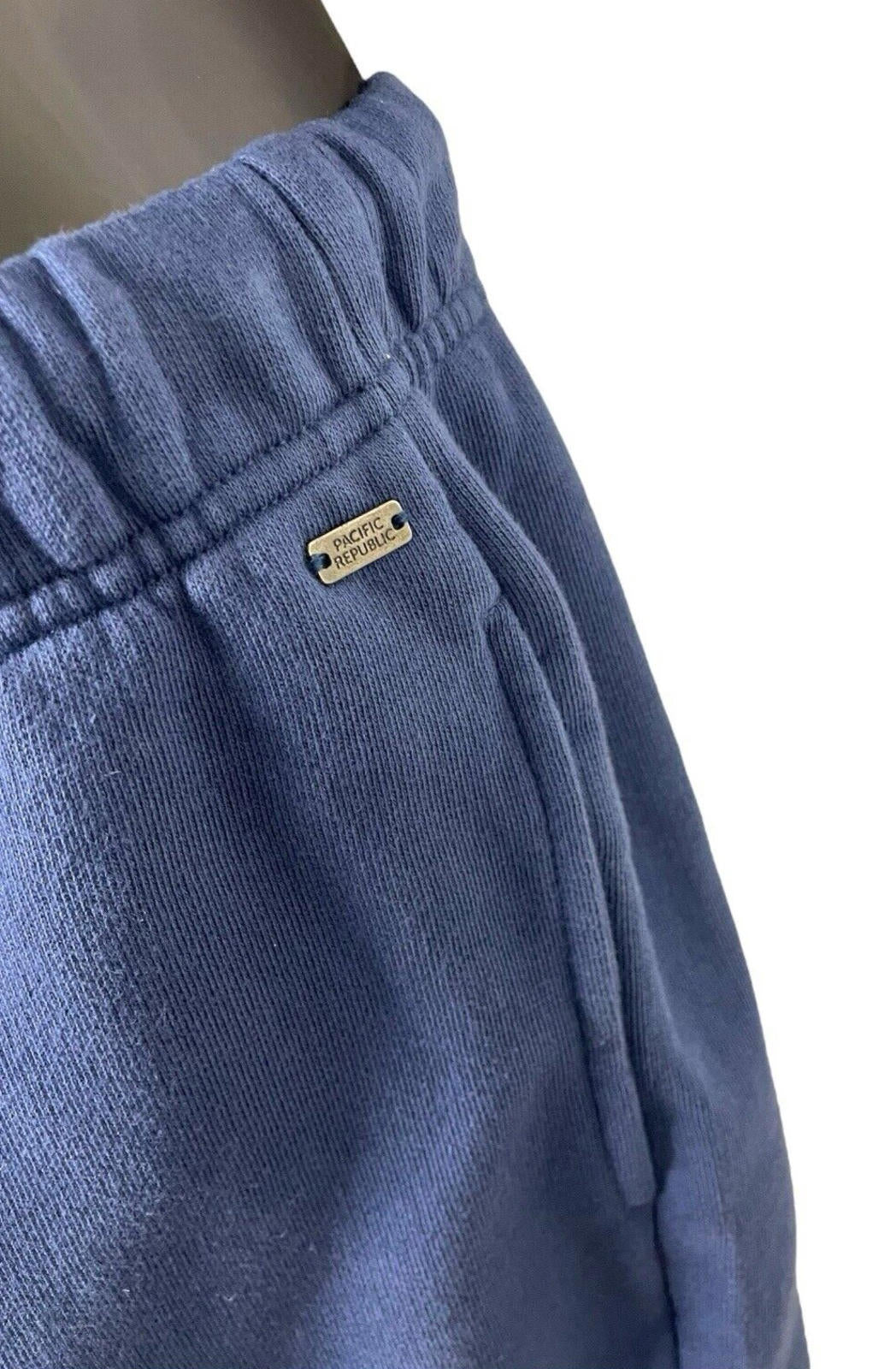 Pull&Bear Pacific Republic Blue Track Shorts Drawstring Women's UK Size XS