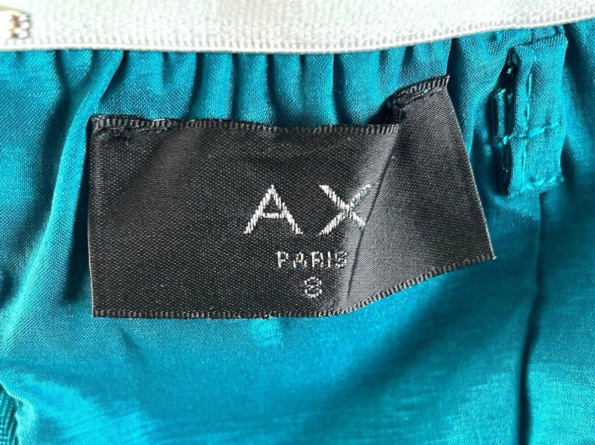 AX Paris Blue AX Paris Mini Dress Turquoise Ruched Off Shoulder Embellished Women's UK Size 8