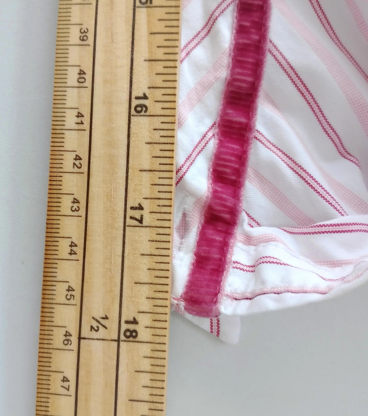Tommy Hilfiger Shirt Men's UK Size XL Pink Striped Long Sleeve Pockets Easy Care