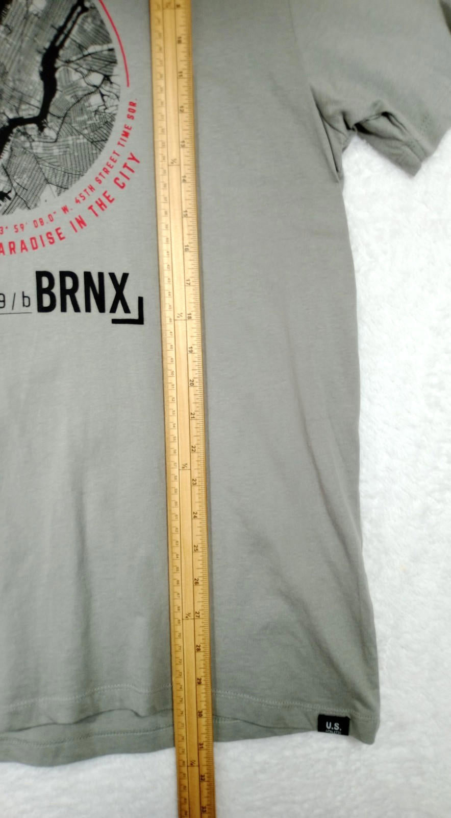 Matalan Gray NYC Underground BRNX Print T-Shirt Men's UK Size 2XL Grey 100% Cotton Crew Neck