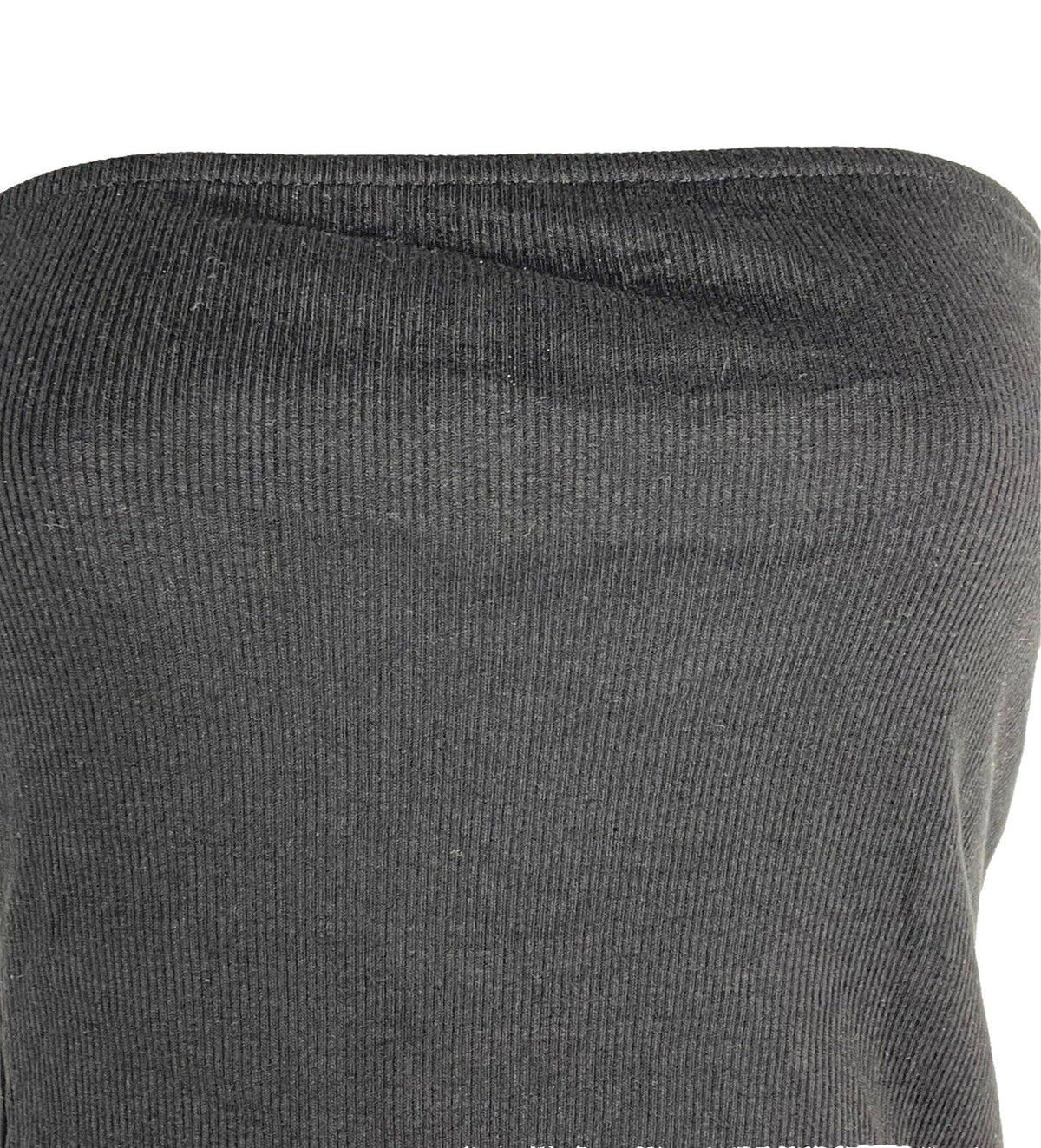 Divided Black Ribbed Strapless Mini Dress