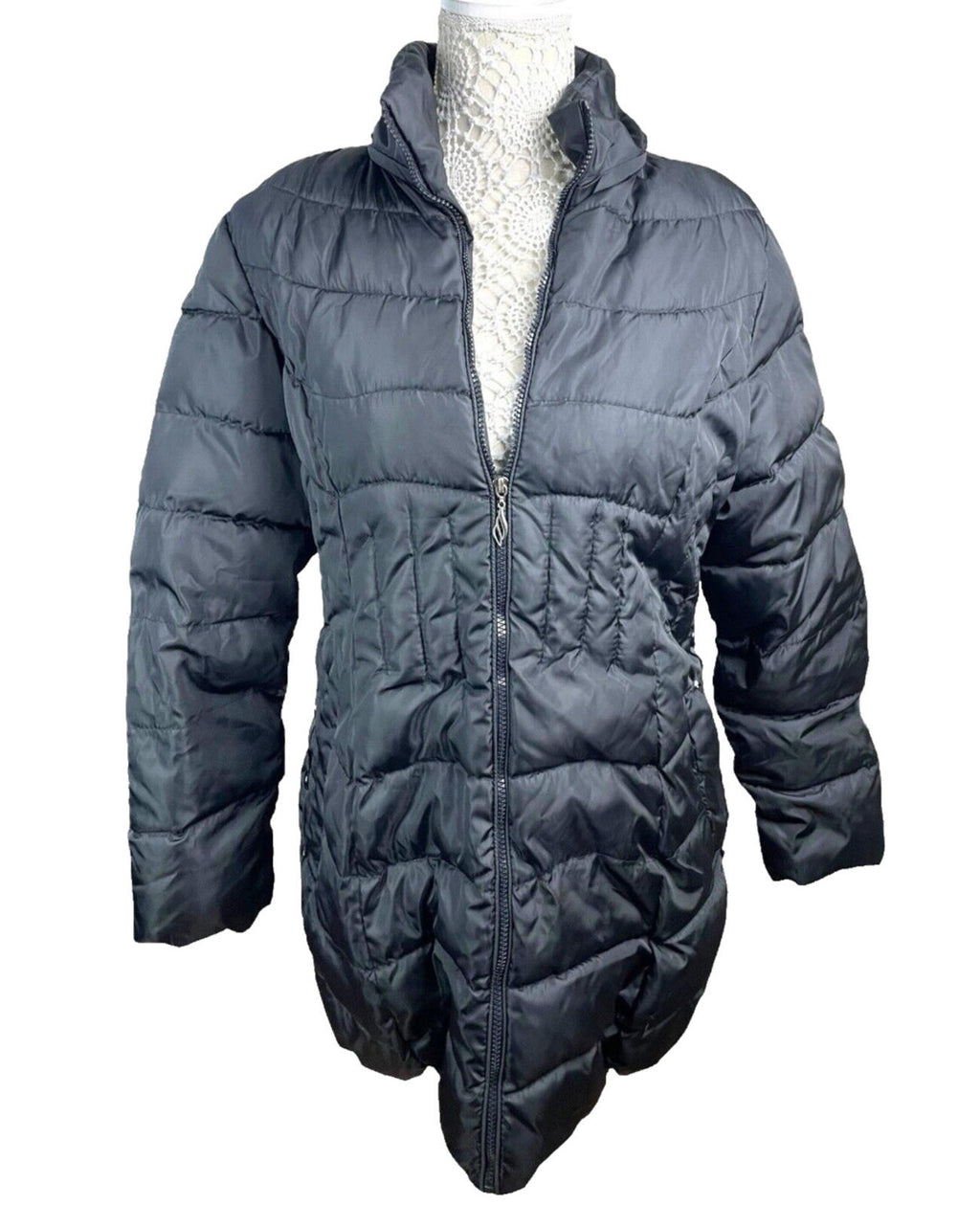 Xue Shiya Black Padded Jacket Hooded Faux Fur Trim Size 4XL Women’s UK Size 18