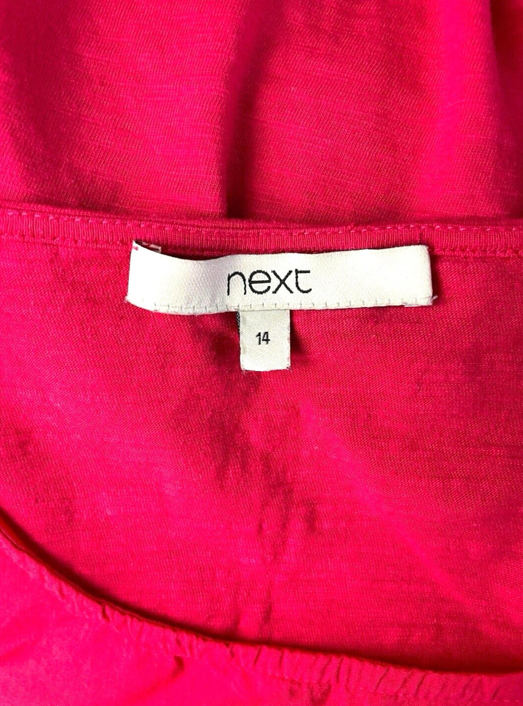 Next Pink T-shirt Top Embroidered Hole Design Women's UK Size 14