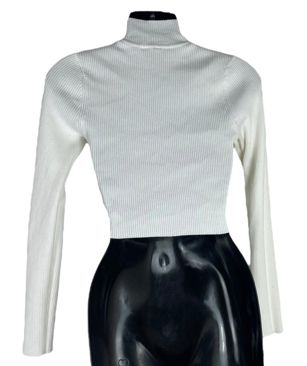 Divided White Divided Ivory Long Sleeve Crop Top Women's UK Size S