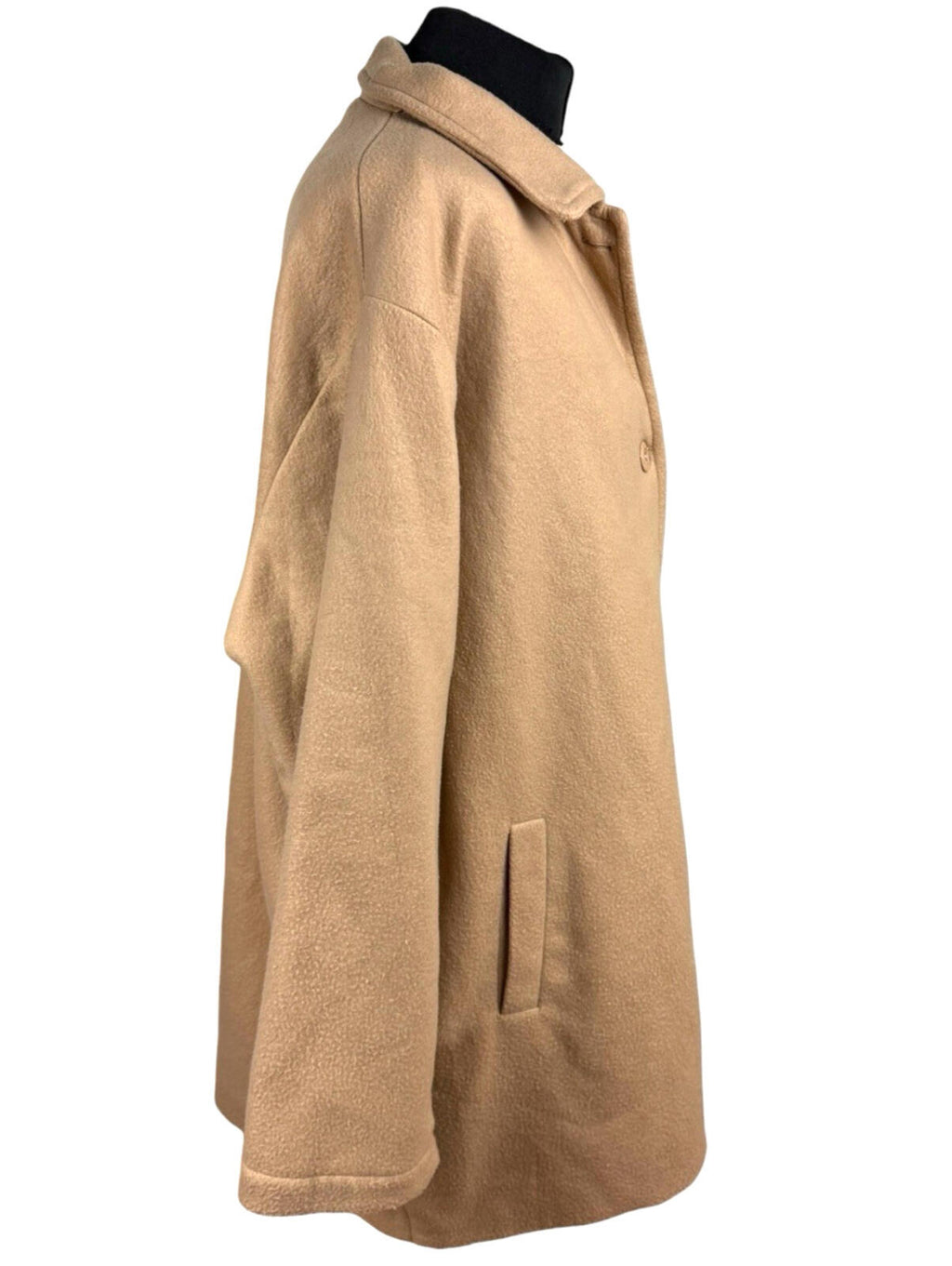 Neuville Wool Effect Jacket Women’s UK Size 22 Mid Length Collared Tan