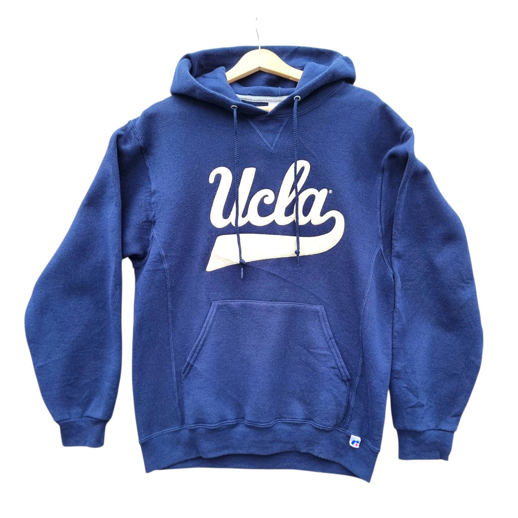 Ucla Hoodie Men's UK Size M Blue Jesrsey Hooded Pockets Sports Russell Athletic