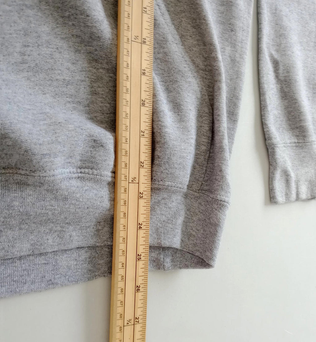 Gildan Gray Grey Graphic Print Jersey Hoodie Men's UK Size S CMS PHYS. ED. Fleece Lined