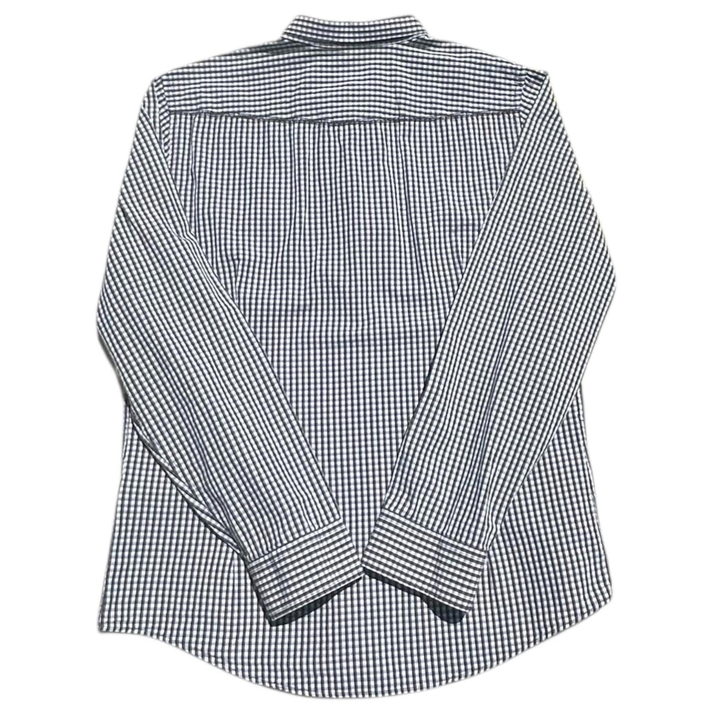 River Island Shirt Men's UK Size L Black & White Check Long Sleeve 100% Cotton