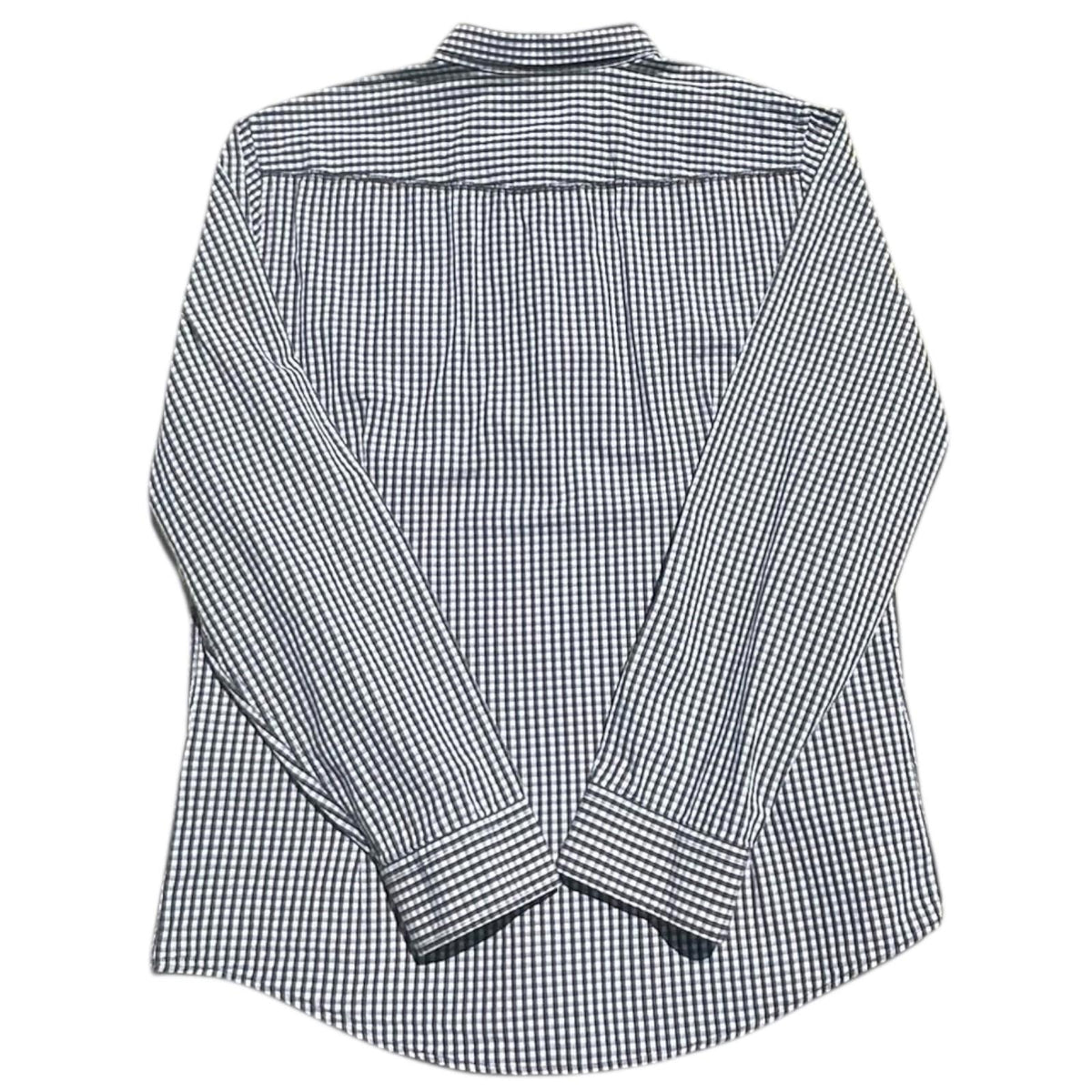 River Island Shirt Men's UK Size L Black & White Check Long Sleeve 100% Cotton