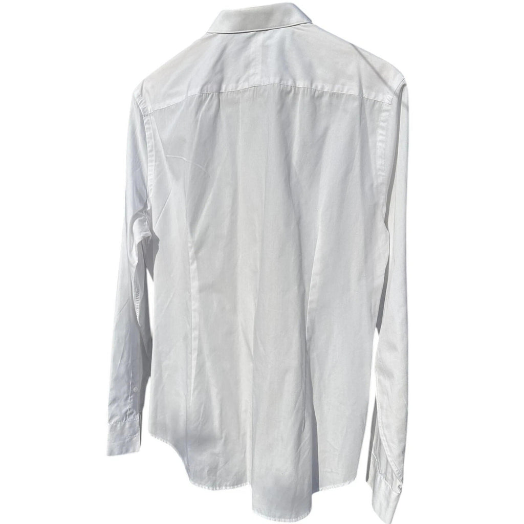 River Island Shirt Men's UK Size L White Long Sleeve Barrel Cuff Wing Collar
