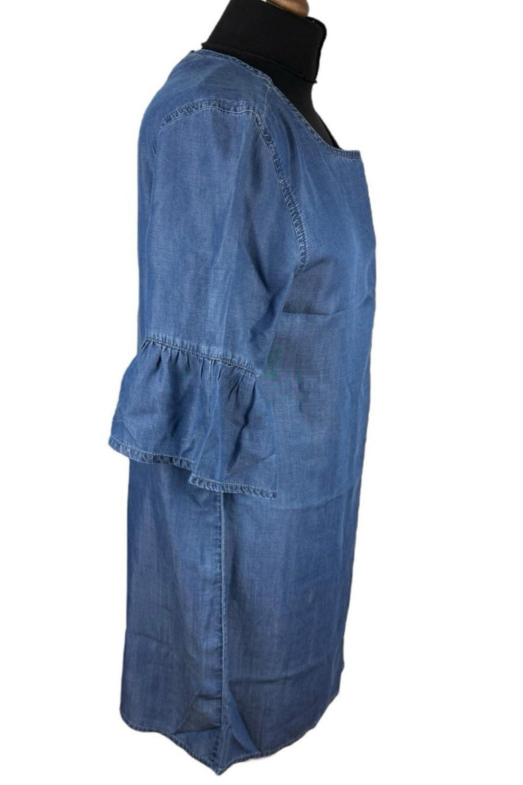 Peacocks Thin Denim Smock Dress Mini Short Sleeve Women's UK Size 12 Summer