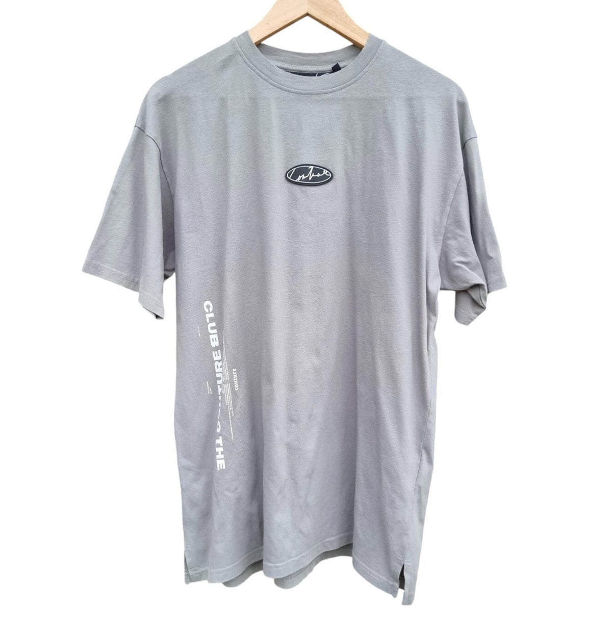 The Couture Club T-Shirt Grey Print 100% Cotton Men's UK Size Small