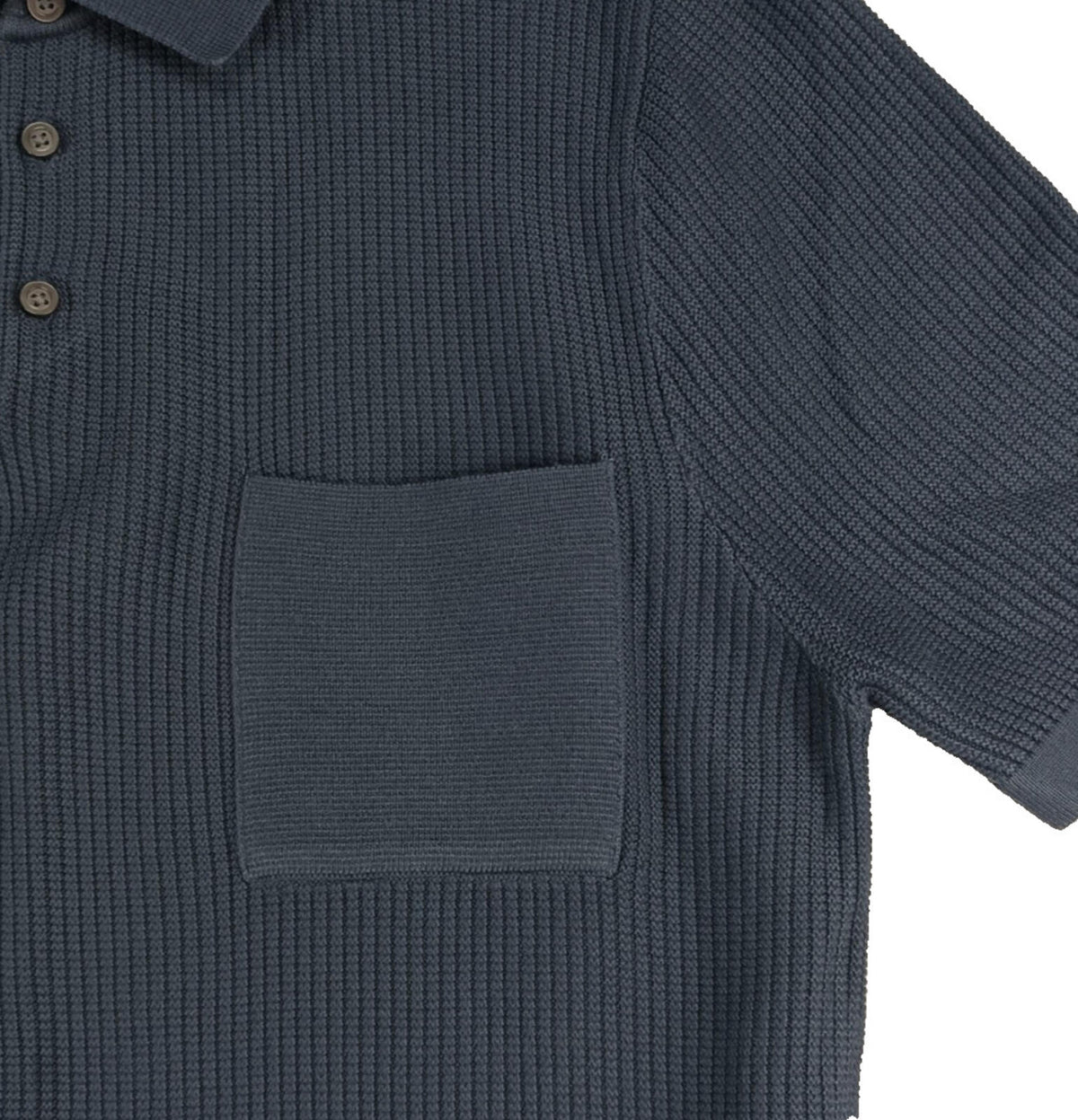 Next Textured Polo T-Shirt Men's UK Size S Navy Blue Short Sleeve 100% Cotton Pocket
