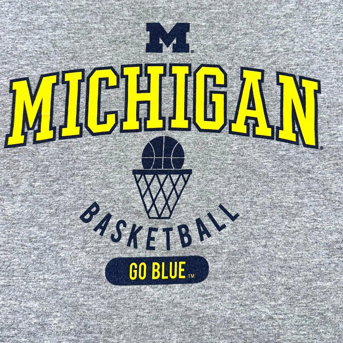 Michigan T-Shirt Men's UK Size L Grey Long Sleeve Jersey Crew Neck Lightweight
