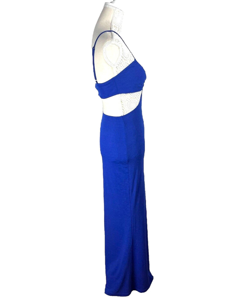 Cutaway Maxi Dress Blue Cut Out Design Summer Women's UK Size 8