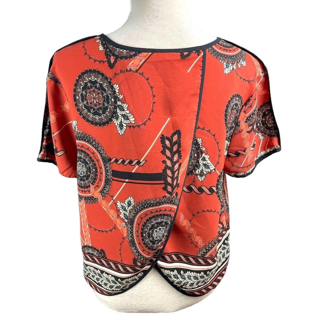 River Island Burnt Orange T-shirt Top Cropped Women's UK Size 12