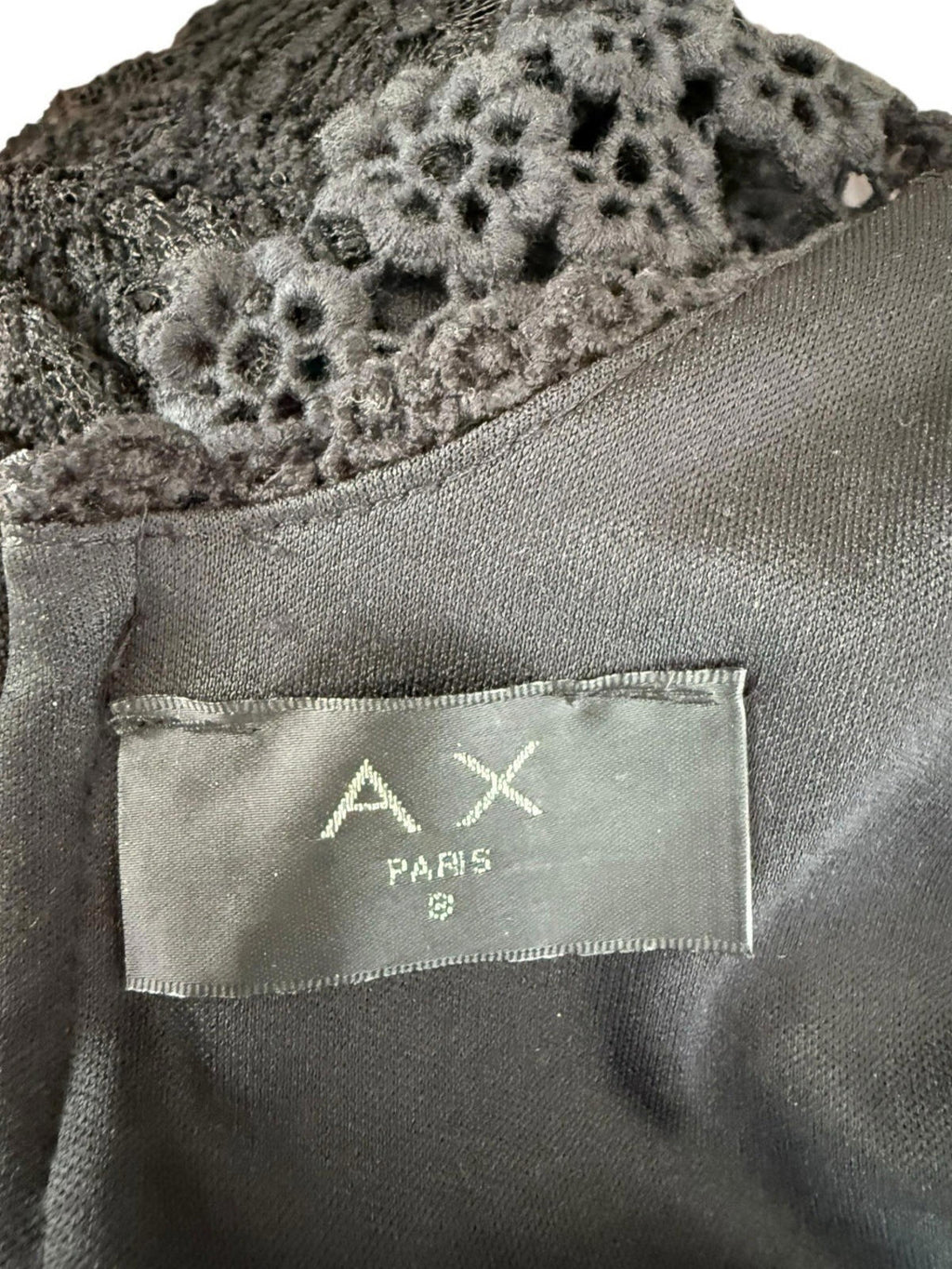 AX Paris Black Lace Dress Knee Length Cut Out Waistband Women's UK Size 8