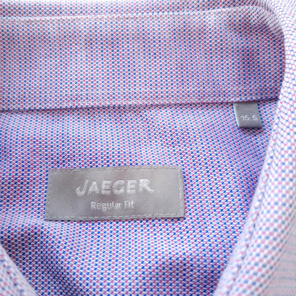 Jaeger Shirt Long Sleeve Light Purple 100% Cotton Men's UK Size M Medium