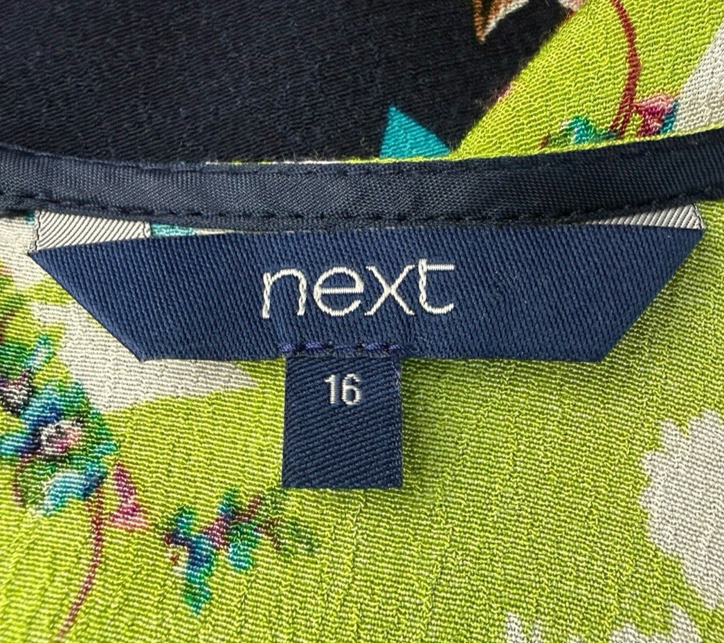 Next Floral Patchwork Shift Dress Women’s UK Size 16 Mini Lightweight 3/4 Sleeve